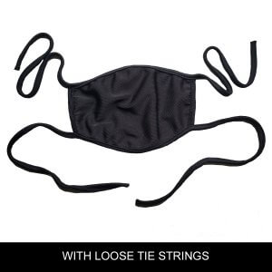 Reusable cloth masks with loose tie strings